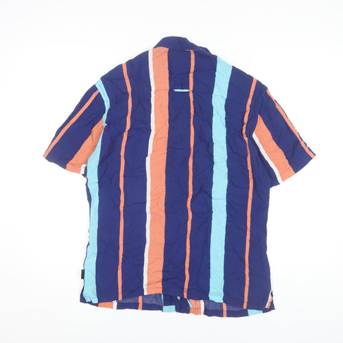 Soul Star Men's Multicoloured Striped Shirt M