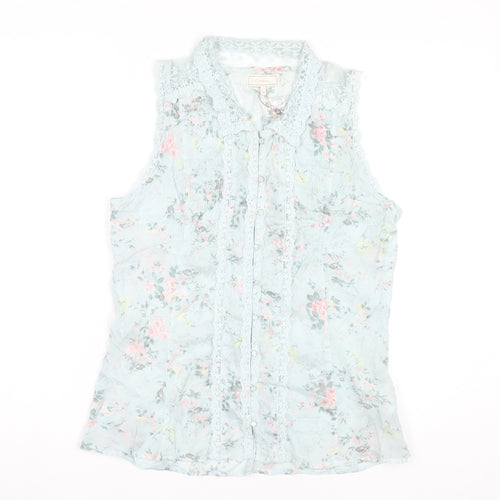Cream Women's Floral Blouse - Size 12, Multicoloured
