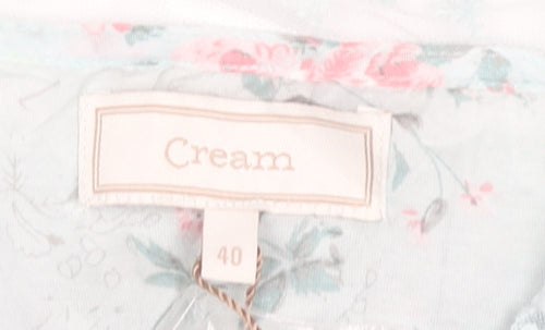 Cream Women's Floral Blouse - Size 12, Multicoloured