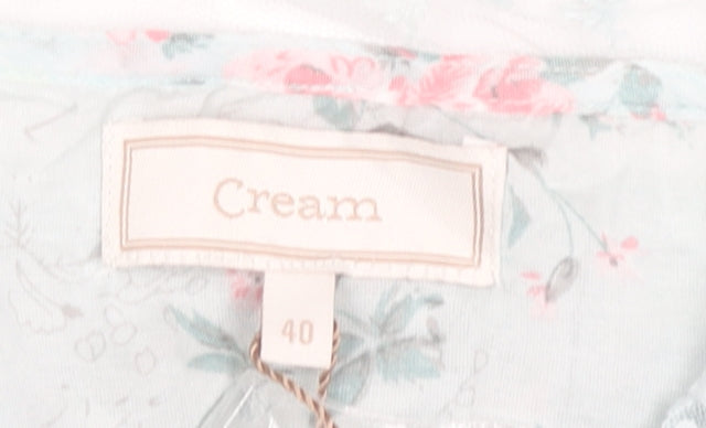Cream Women's Floral Blouse - Size 12, Multicoloured