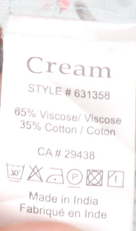 Cream Women's Floral Blouse - Size 12, Multicoloured