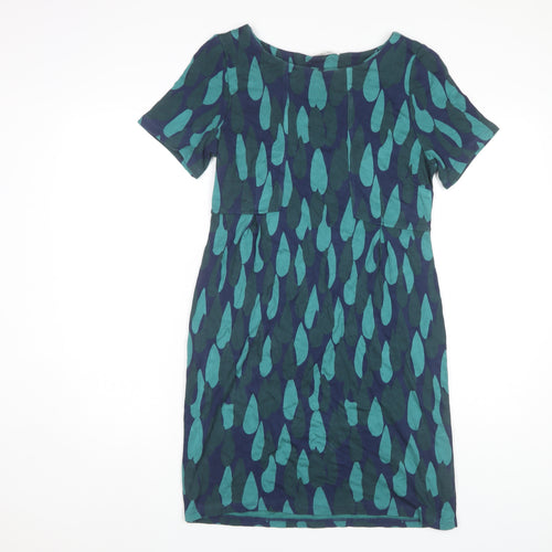 White Stuff Women's Blue Shift Dress, Size 12, Short Sleeve