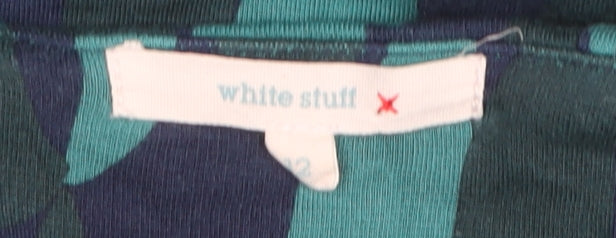 White Stuff Women's Blue Shift Dress, Size 12, Short Sleeve