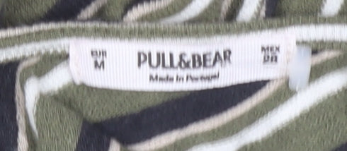 Pull&Bear Women's Green Striped Jumpsuit M