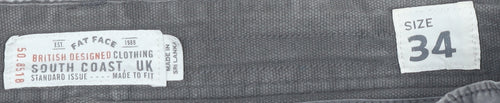 Fat Face Men's Grey Cargo Shorts - Size 34