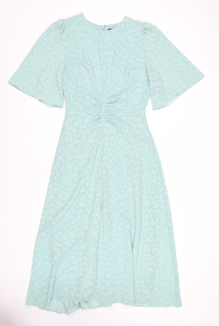 Marks and Spencer Women's Green Ruched Dress Size 8