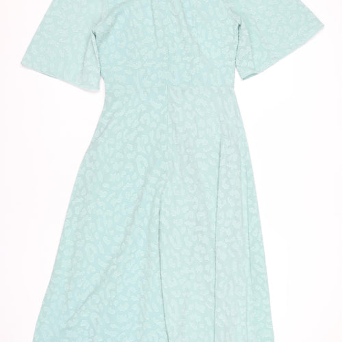 Marks and Spencer Women's Green Ruched Dress Size 8