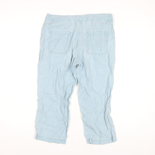 Seasalt Cornwall Women's Blue Cropped Linen Trousers