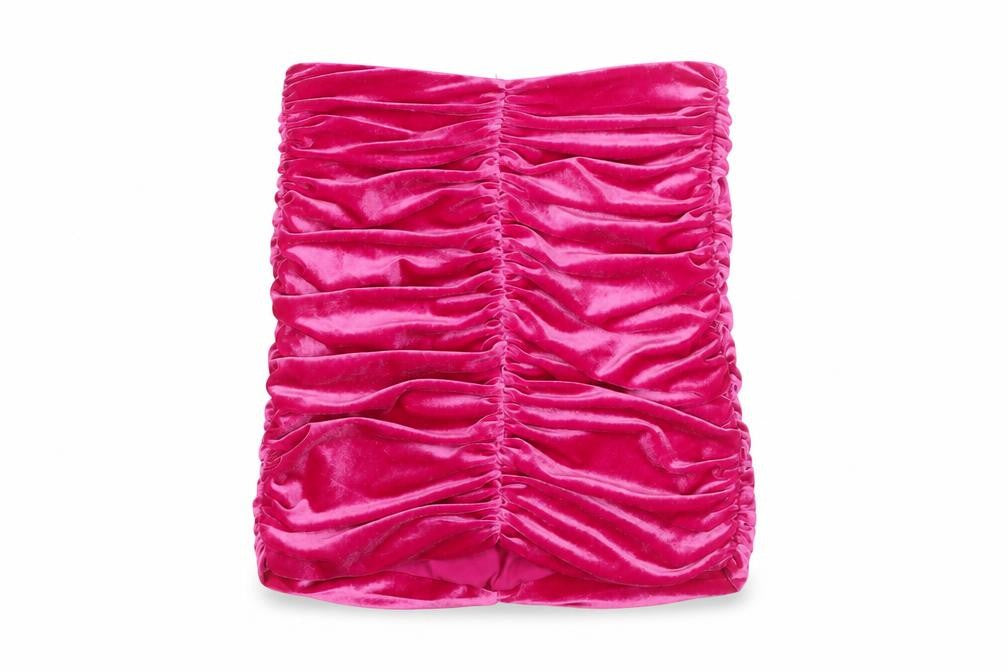 Front view of Zara Women's Pink Bandage Short Skirt, size S