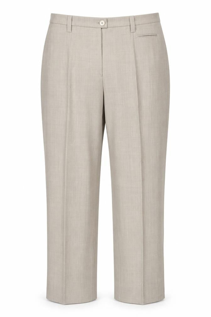 Front view of Michele Women's Beige Straight Trousers, size 12