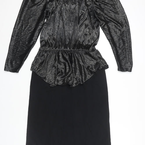 C&A Women's Black Peplum Cocktail Dress, Size 12