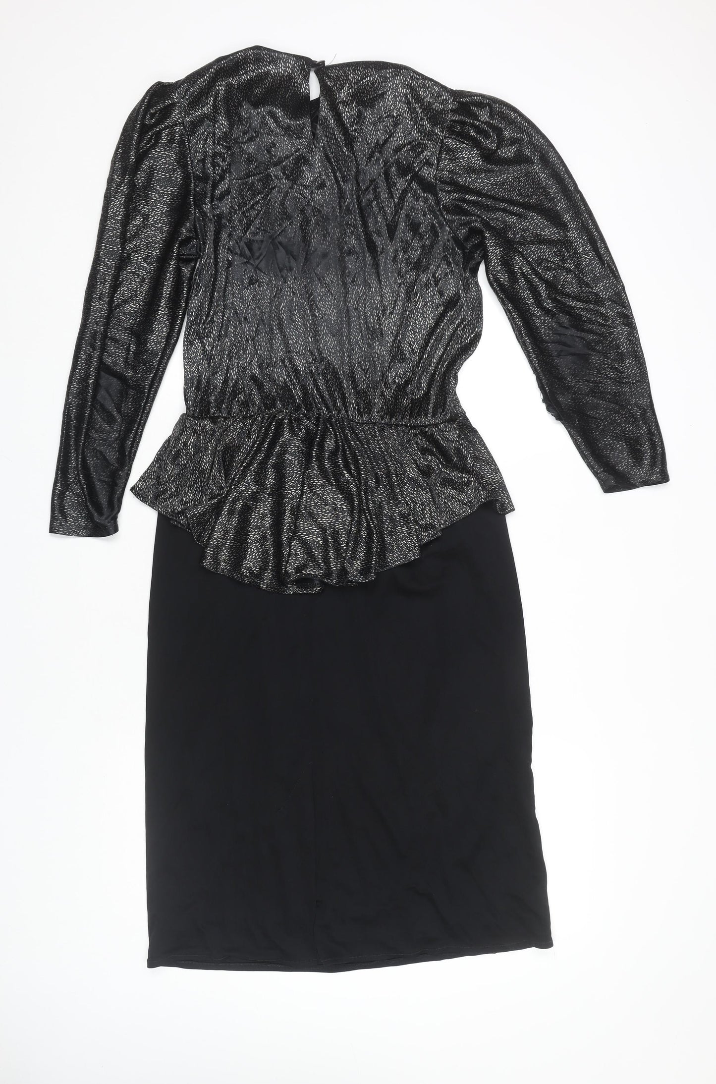 C&A Women's Black Peplum Cocktail Dress, Size 12