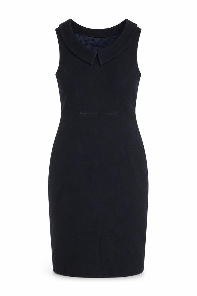 Front view of Boden Women's Navy Blue Sheath Dress, Tall 10L