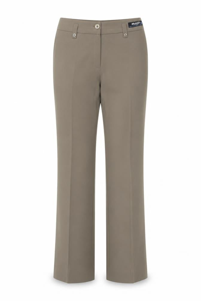 Front view of Michele Women's Beige Slim Leg Trousers, size 8