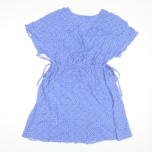 Marks and Spencer Blue Polka Dot Wrap Dress Size 12
