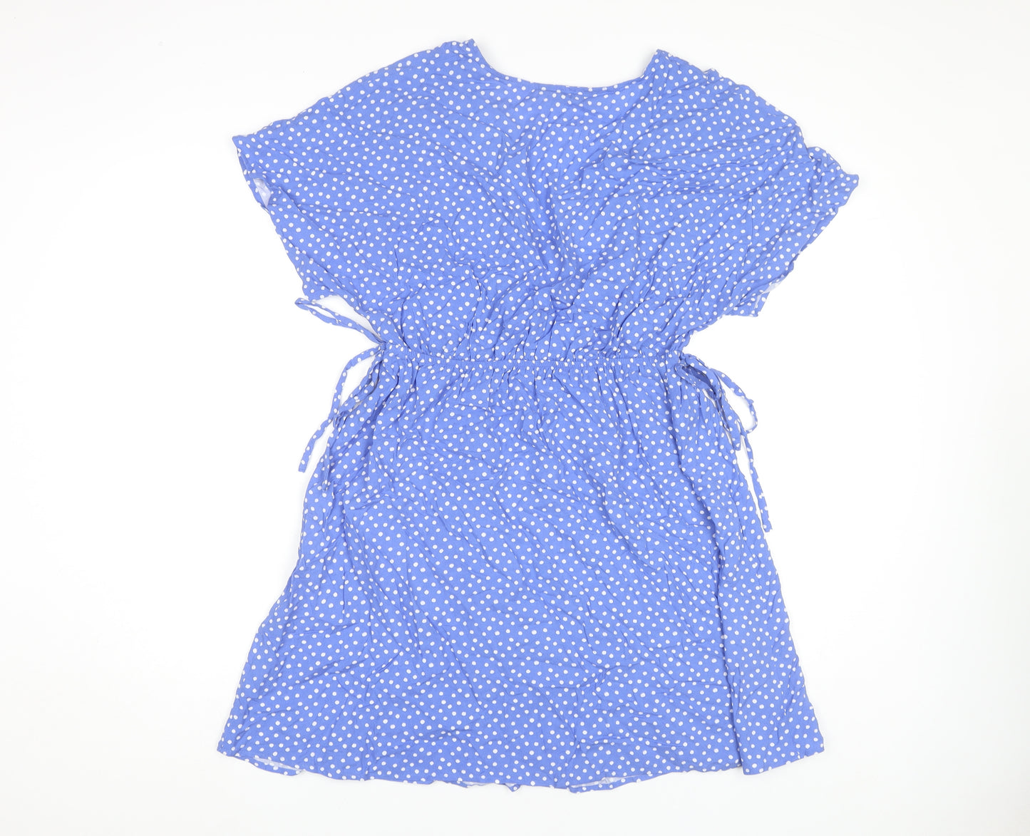 Marks and Spencer Blue Polka Dot Wrap Dress Size 12