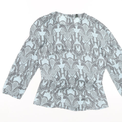 Stile Benetton Women’s Blue Geometric Blouse XS