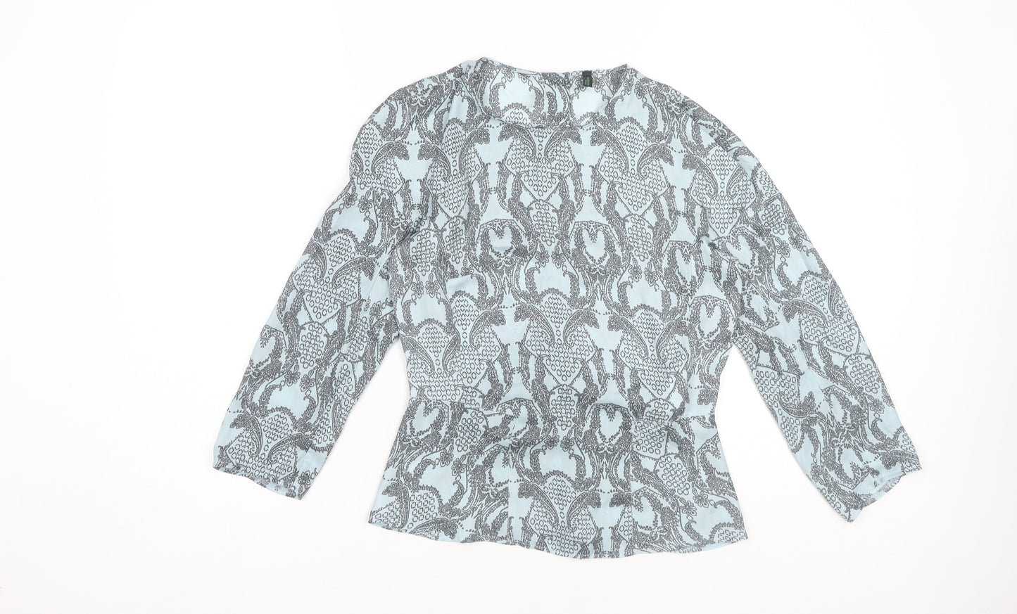 Stile Benetton Women’s Blue Geometric Blouse XS