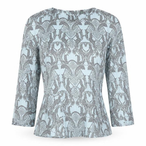 Stile Benetton Women’s Blue Geometric Blouse XS