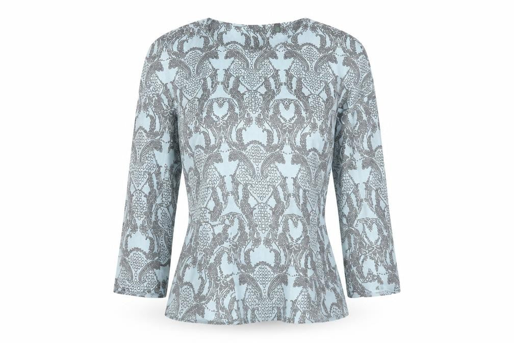Stile Benetton Women’s Blue Geometric Blouse XS
