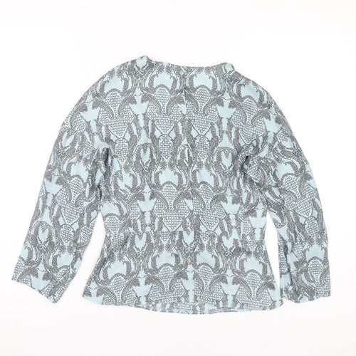 Stile Benetton Women’s Blue Geometric Blouse XS