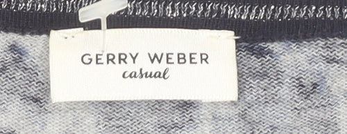 Gerry Weber Women Blue Cardigan Size 8 Animal Print