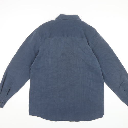 Principles Men's Blue Long Sleeve Button-Up Shirt - S