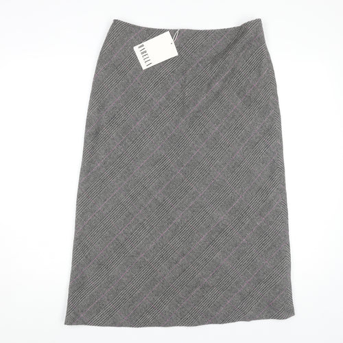 Marella Women's Grey Check Midi Pencil Skirt - Size 12