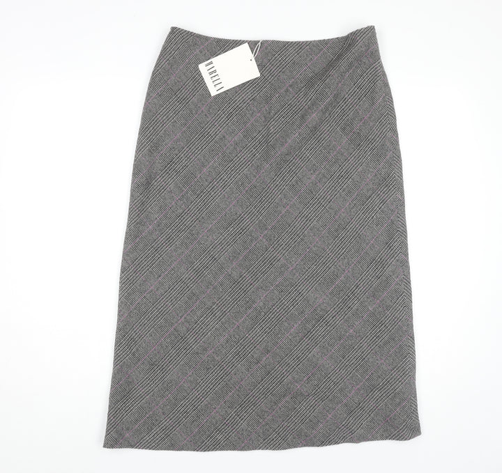 Marella Women's Grey Check Midi Pencil Skirt - Size 12