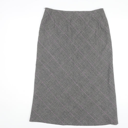 Marella Women's Grey Check Midi Pencil Skirt - Size 12