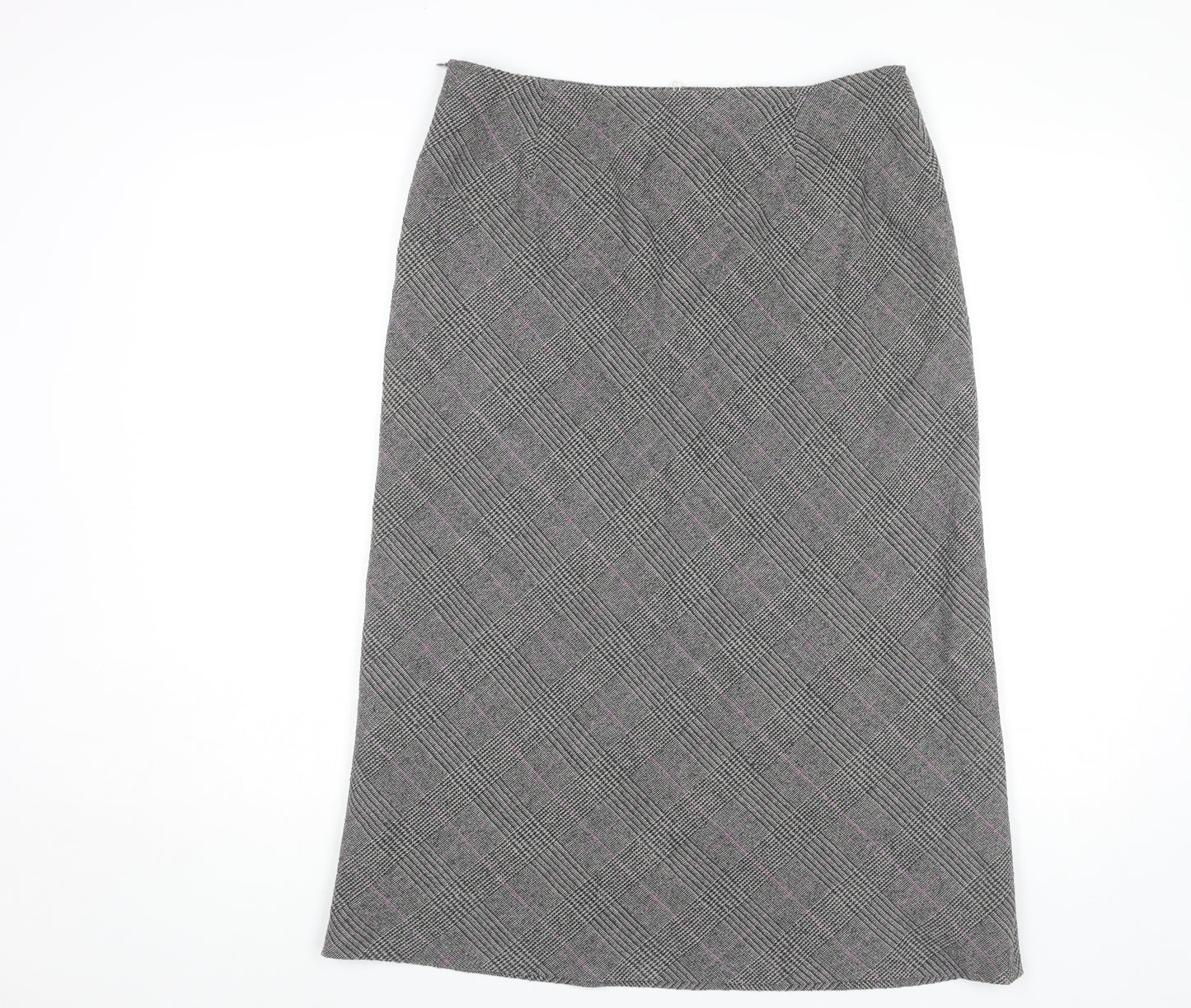 Marella Women's Grey Check Midi Pencil Skirt - Size 12