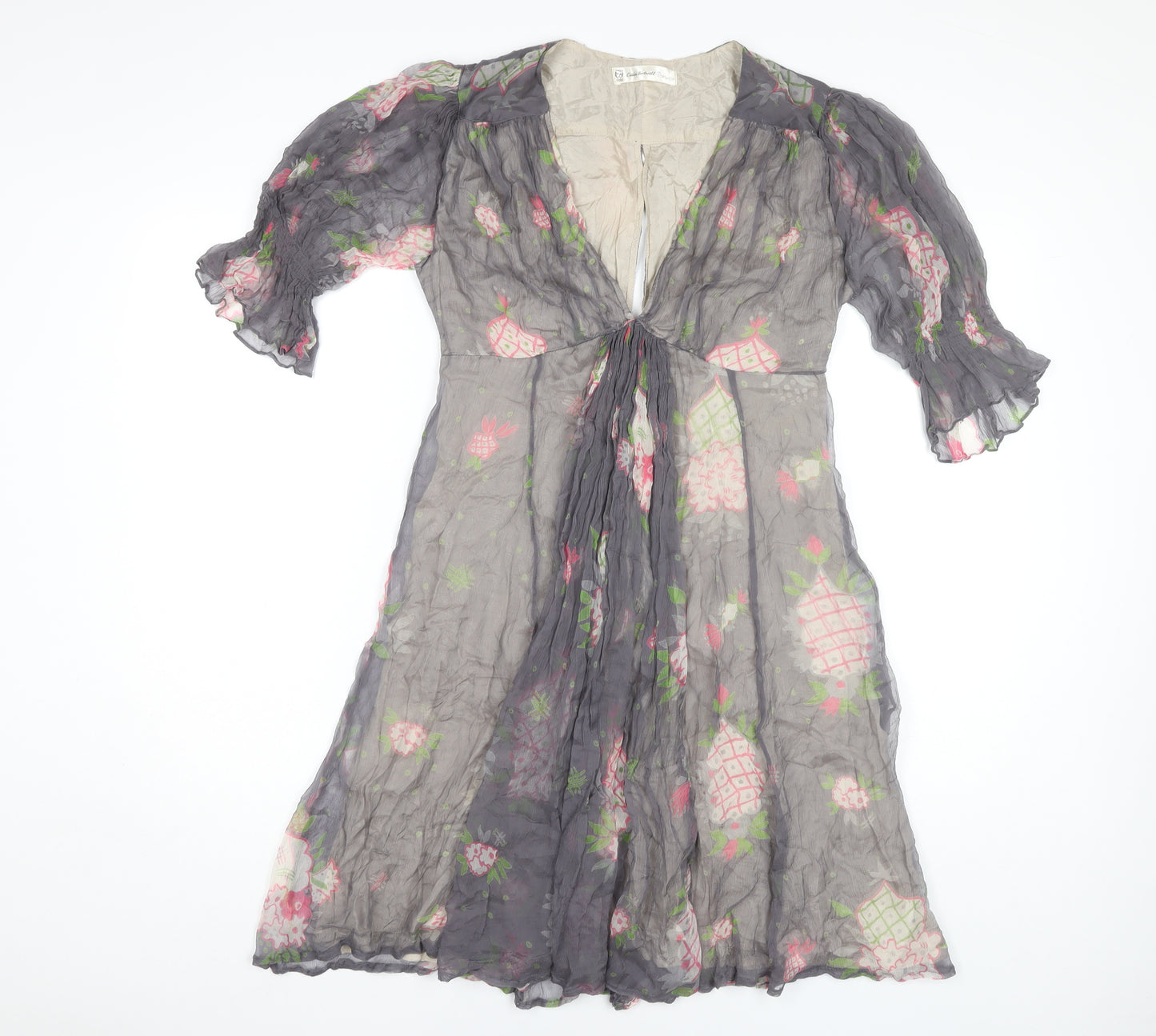 Topshop Women's Multicoloured Floral A-Line Dress, Size 10