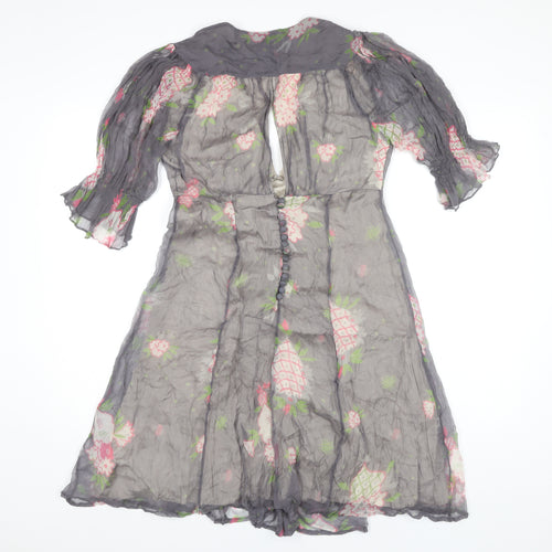 Topshop Women's Multicoloured Floral A-Line Dress, Size 10