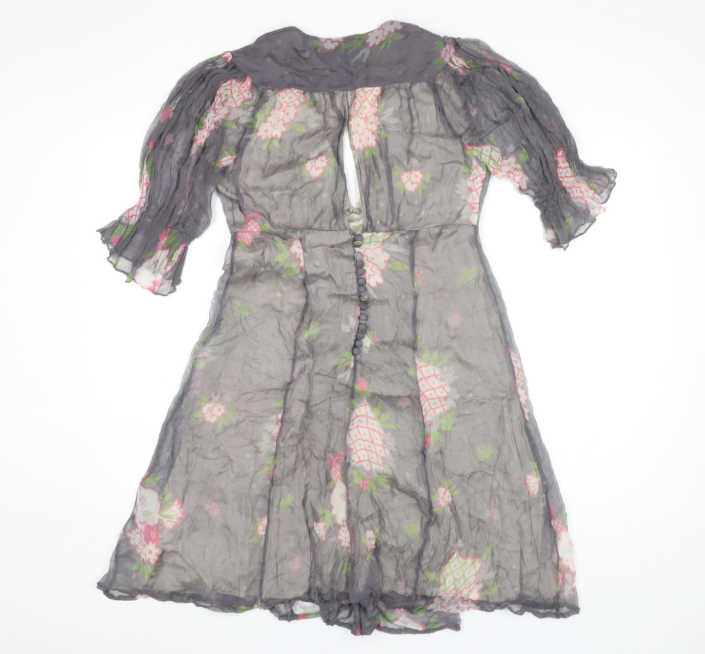 Topshop Women's Multicoloured Floral A-Line Dress, Size 10