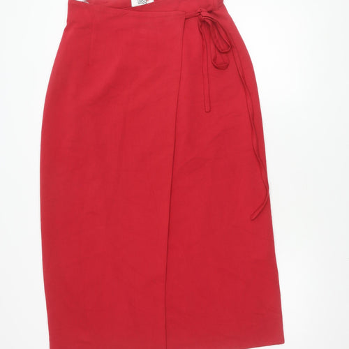 Oasis Women’s Red Wrap Skirt - Size 14