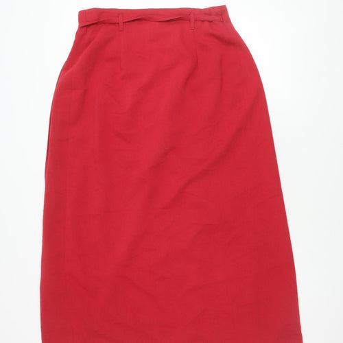 Oasis Women’s Red Wrap Skirt - Size 14