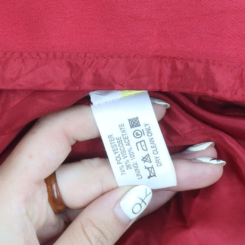 Oasis Women’s Red Wrap Skirt - Size 14