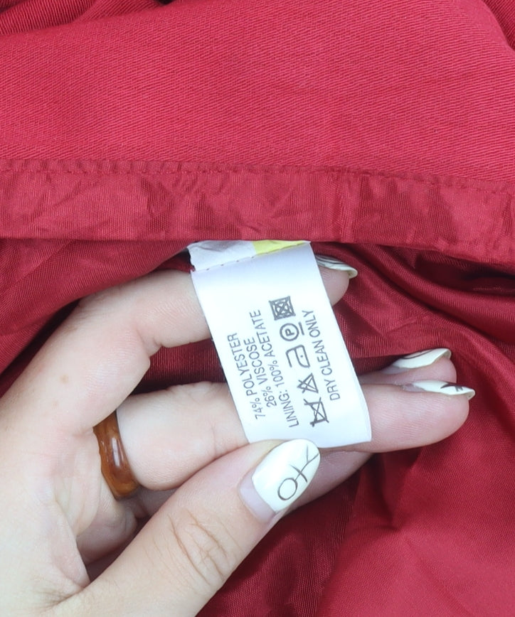 Oasis Women’s Red Wrap Skirt - Size 14