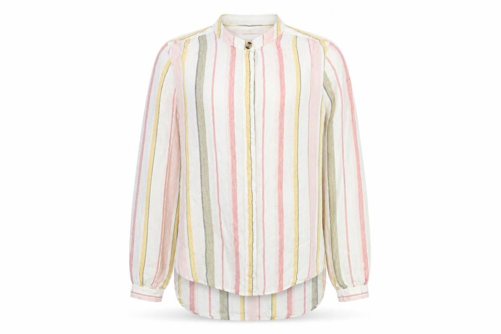 Front view of Marks & Spencer Men's Multicoloured Striped Shirt, size 16