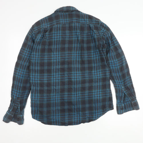 Uniqlo Men's Blue Plaid Flannel Button-Up Shirt S