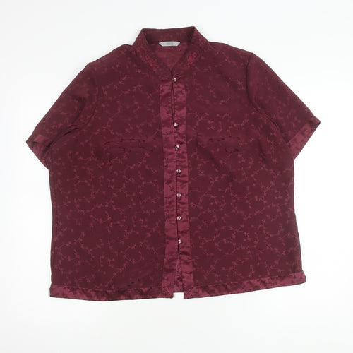 Marks and Spencer Women's Red Floral Blouse, Size 18