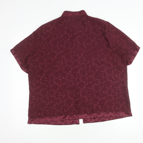 Marks and Spencer Women's Red Floral Blouse, Size 18