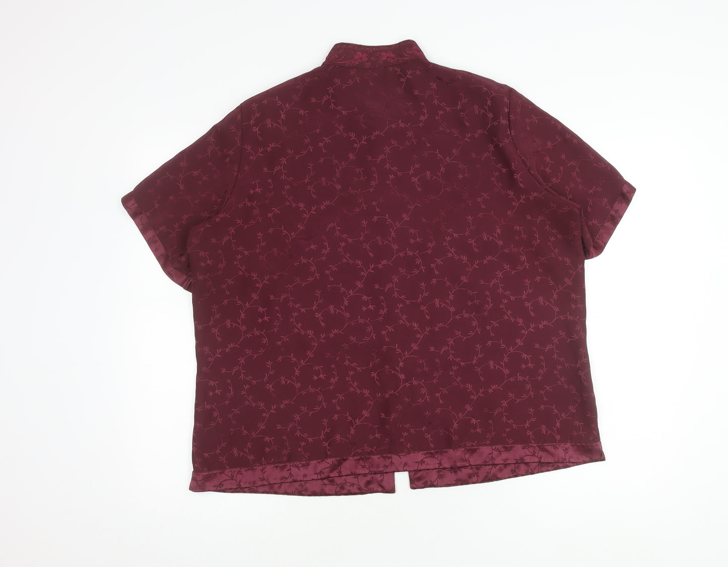 Marks and Spencer Women's Red Floral Blouse, Size 18