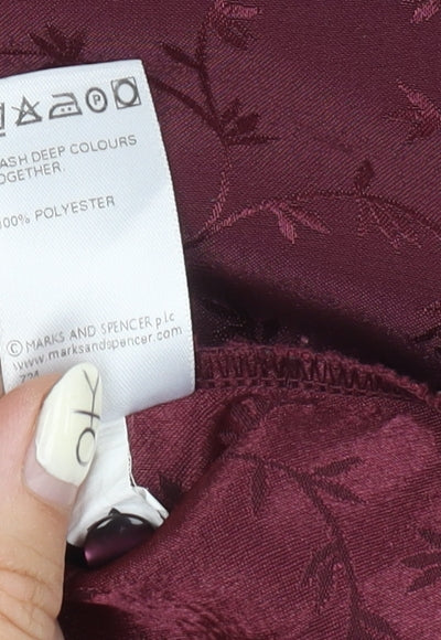 Marks and Spencer Women's Red Floral Blouse, Size 18