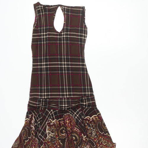 Bay Brown Paisley Sheath Dress, Size 10, Women's Casual