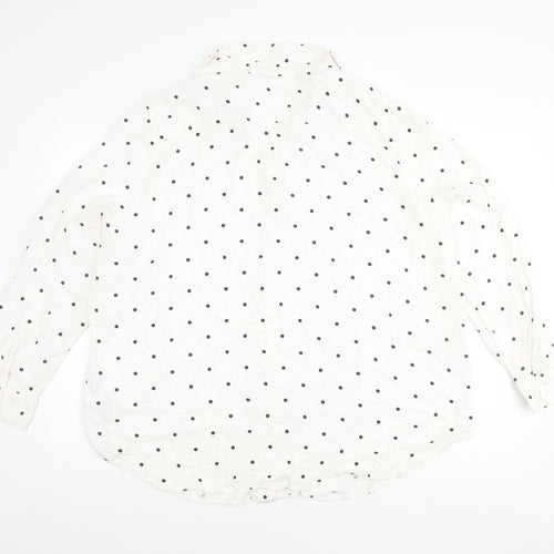 Marks and Spencer Women's Ivory Polka Dot Button-Up Shirt UK 22