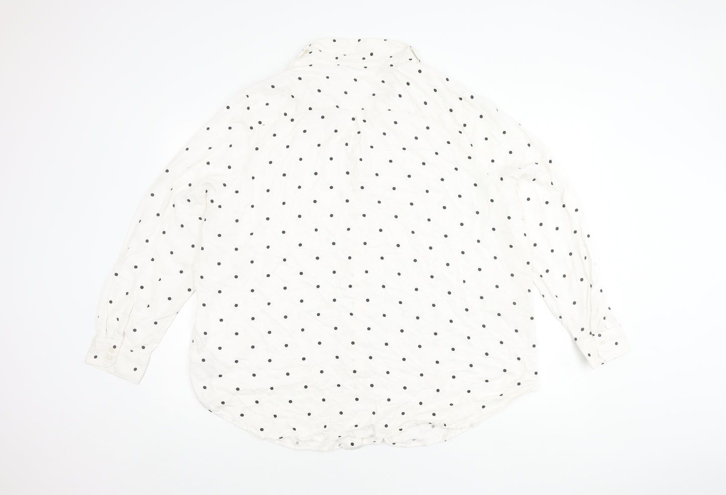 Marks and Spencer Women's Ivory Polka Dot Button-Up Shirt UK 22