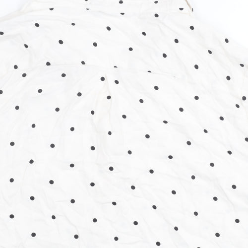 Marks and Spencer Women's Ivory Polka Dot Button-Up Shirt UK 22