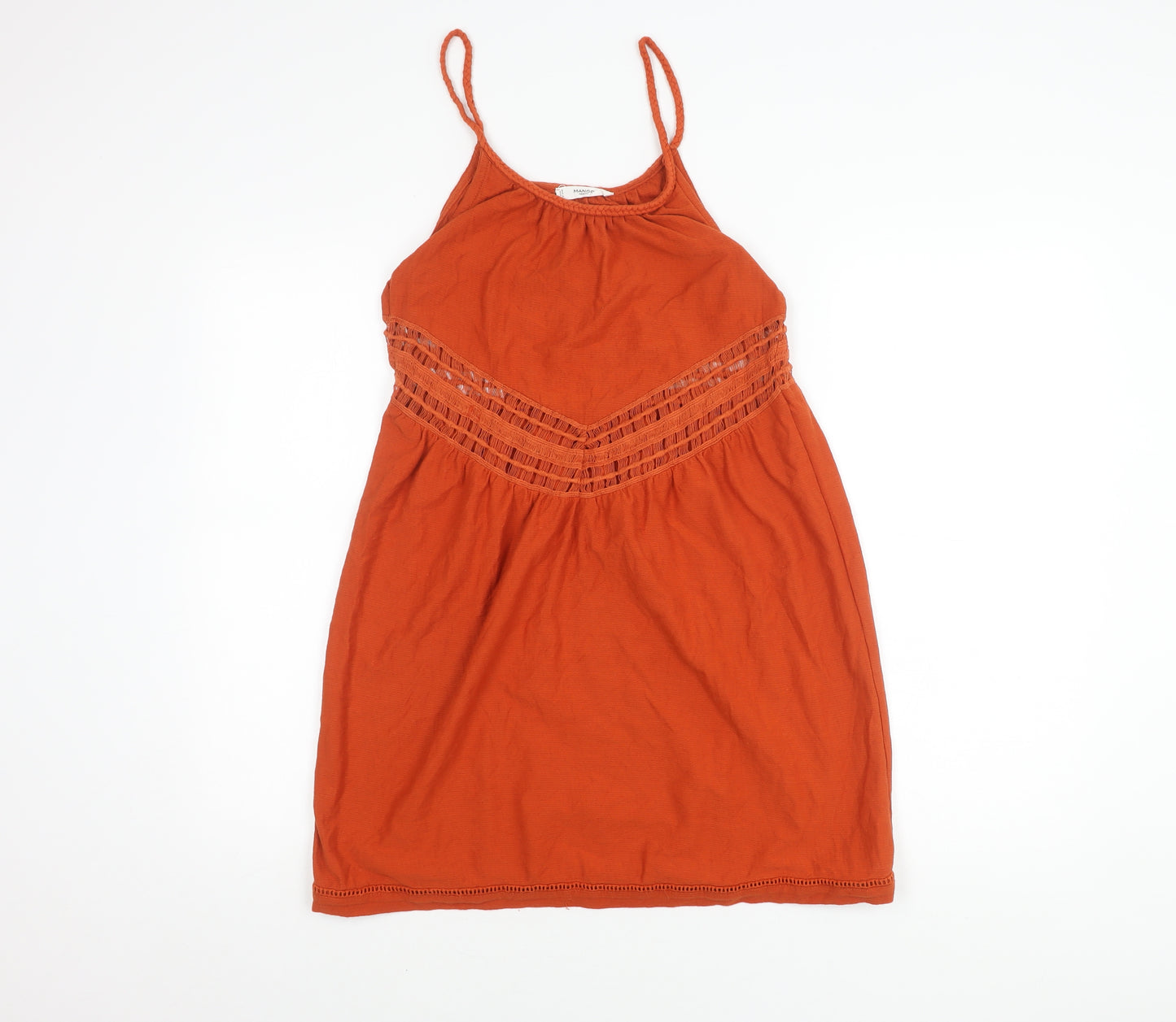 Mango Women's Orange XS Slip Dress Casual