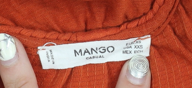 Mango Women's Orange XS Slip Dress Casual